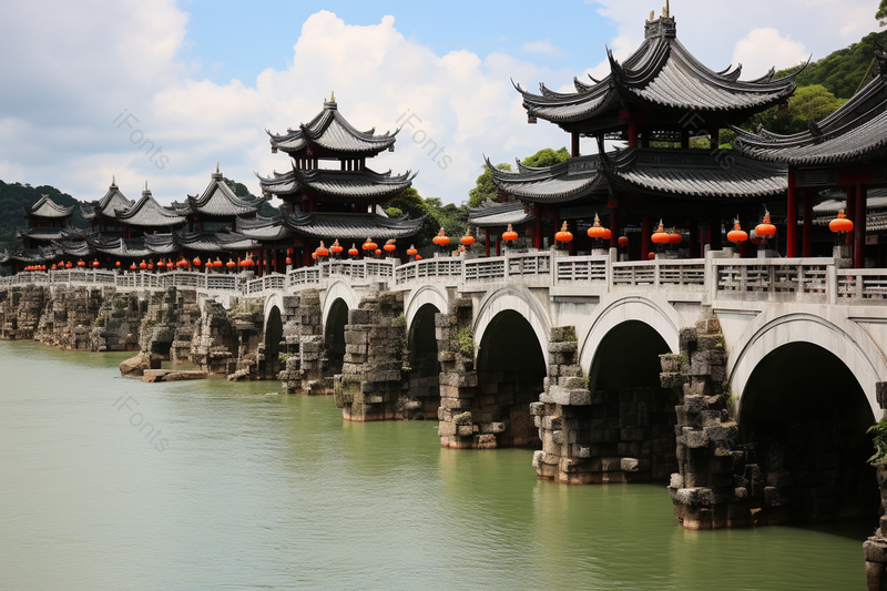 古建筑潮州地标景点广济桥,高清,摄影图,摄影图片,图片大全,摄影图免费下载